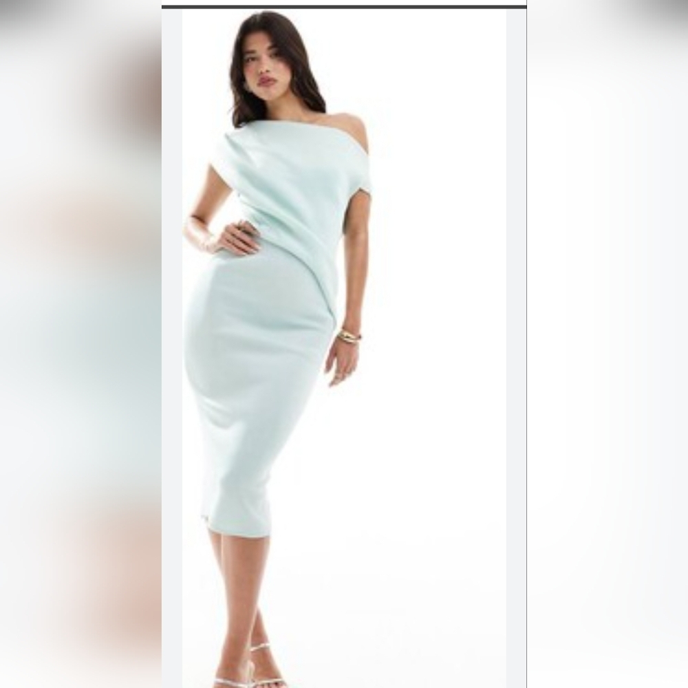 ASOS Design Off-Shoulder Mint Dress